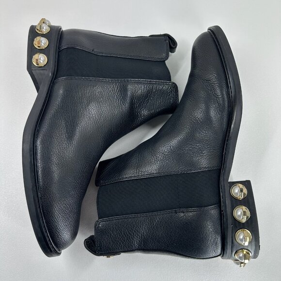 Louise et Cie Shoes - Louise et Cie Valtina Pearl Heel Chelsea Boots Women US 9M Pebbled Leather Black